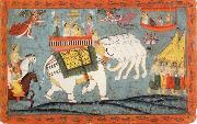 unknow artist Celestial Procession with Indra Riding His Elephant oil painting reproduction